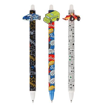 Ручка гелевая стираемая автоматическая MESHU "Supercar" синяя, 0.5 мм, корпус ассорти RE-MS_61048