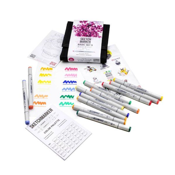 Набор маркеров SKETCHMARKER Basic 5 12 шт + сумка органайзер MPSM-12BAS5