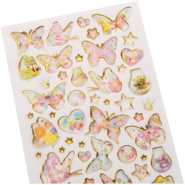 Наклейки гелевые MESHU "Rainbow butterflies" 10 x 22 см, 57 накл, инд. уп., европодвес RE-MS_36642