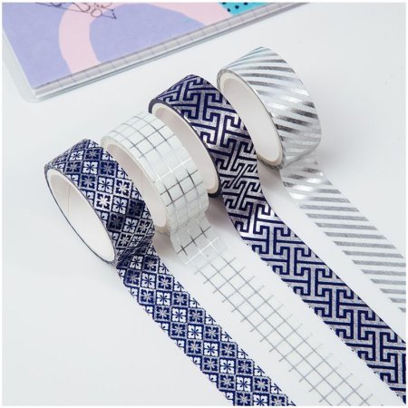 Набор клейких декоративных лент MESHU "Silver shinet" 4 шт RE-MS_36917