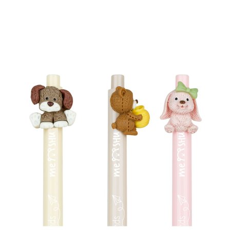 Ручка шариковая автоматическая MESHU "Funny friends" синяя, 0.7 мм, корпус ассорти, с топпером RE-MS_55297