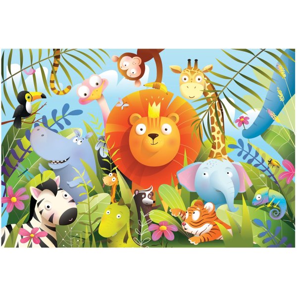 Пазл ТРИ СОВЫ 104 "Лев и его команда" RE-ПК104_54566