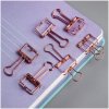 Зажимы для бумаг 19 мм MESHU "Rose Gold" 6 шт, пакет с европодвесом RE-MS_41595