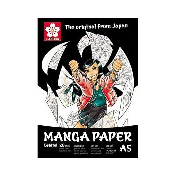 Блокнот для рисования SAKURA Manga 250 г/м2 14.8 x 21 см 20 л, гладкое зерно MP99MANPADA5