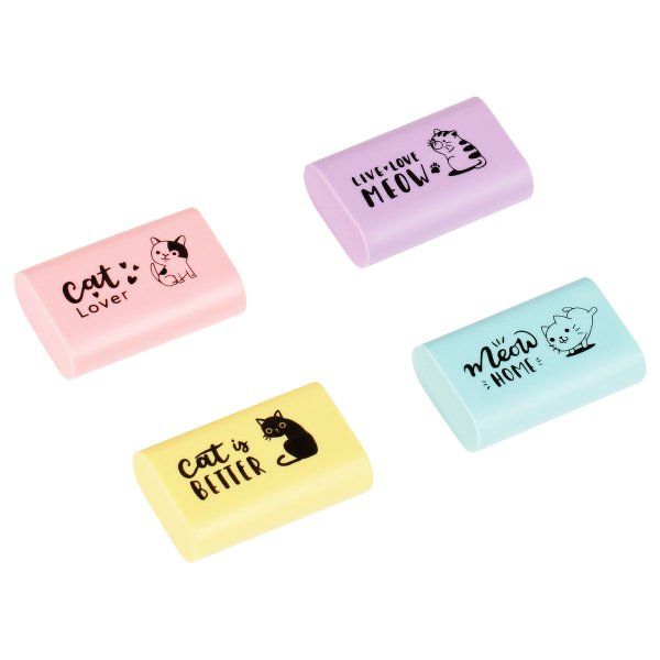 Ластик MESHU "Live, Love, Meow" 37 x 24 x 11 мм, термопластичная резина RE-MS_47153