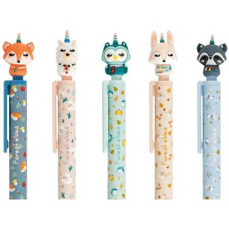 Ручка шариковая автоматическая MESHU "Fairy Heroes" синяя, 0.5 мм, грип, корпус ассорти RE-MS_60942