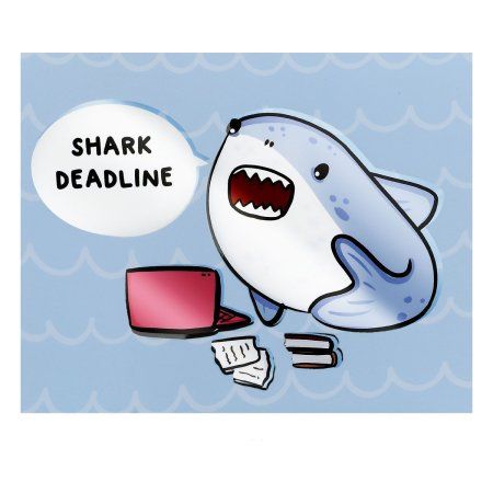 Записная книжка 170 x 170 мм 40л. MESHU "Shark deadline" 80 г/м2 на скрепке, soft-touch, выб. УФ-лак, без линовки RE-MS_53371