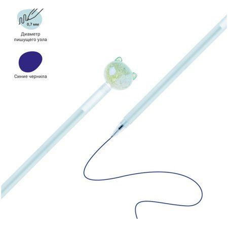 Ручка шариковая MESHU "Cute Cats" синяя, 0.7 мм, перламутр, софтач, ассорти RE-296411