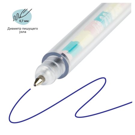 Ручка шариковая MESHU "Ice Cream Rabbit ", синяя, 0,7мм, корпус ассорти, с топпером RE-MS_02873