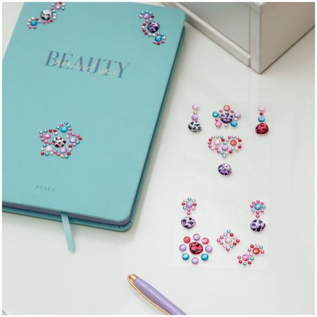 Наклейки акриловые MESHU "Shiny crystals", 23*9см, стразы, 140 наклеек, инд. уп., европодвес RE-MS_36668