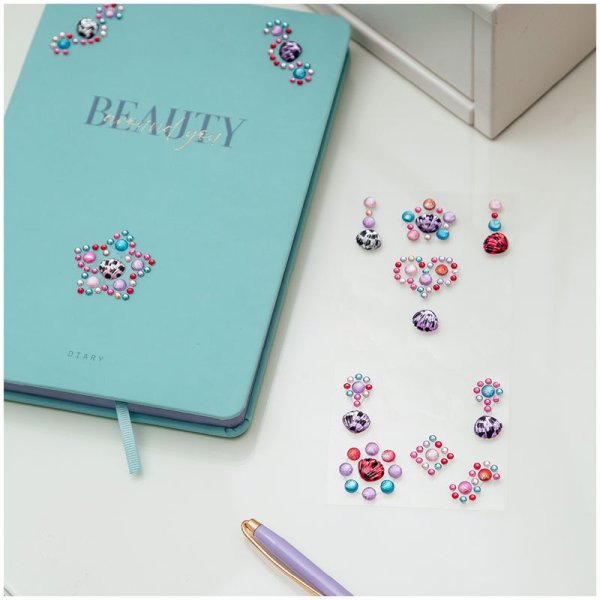 Наклейки акриловые MESHU "Shiny crystals", 23*9см, стразы, 140 наклеек, инд. уп., европодвес RE-MS_36668